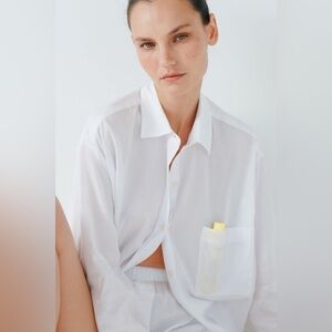 Leset x Dr Loretta Button Down SPF Oversized White Shirt One Size